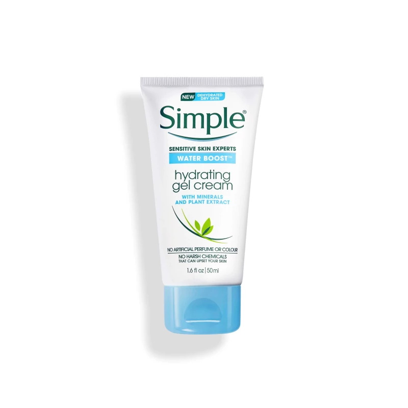 Simple Water Boost Hydrating Gel Cream for Dry and Sensitive Skin 50ml Simple Water Boost Hydrating Gel Cream for Dry and Sensitive Skin 50ml - Image 1